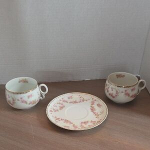 Floral Porcelain Tea Set - Pink and Gold